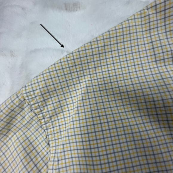 🔥Checked Yellow Gray Skull Artsy Painted Short Sleeve Button Up Shirt 2XL - Picture 14 of 15